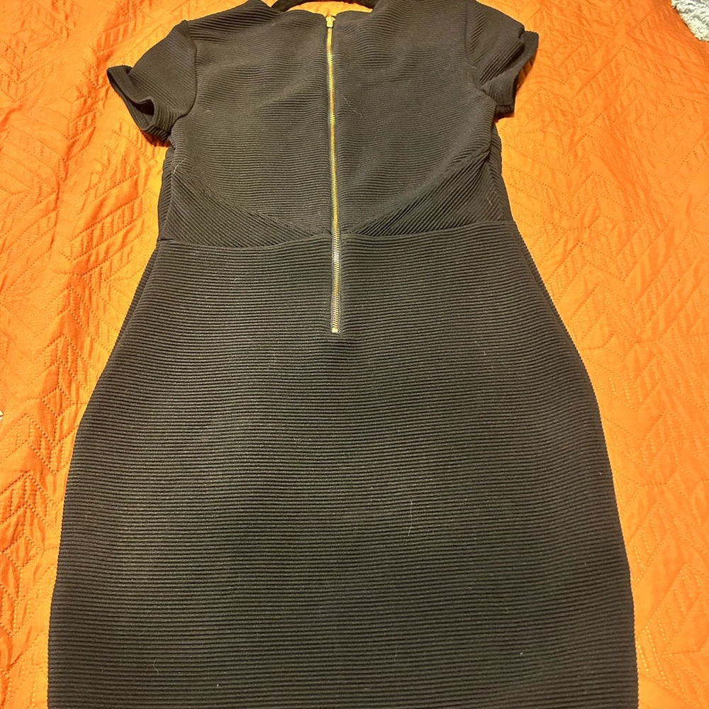 Express Black Ribbed Mini Dress - Picture 4 of 4